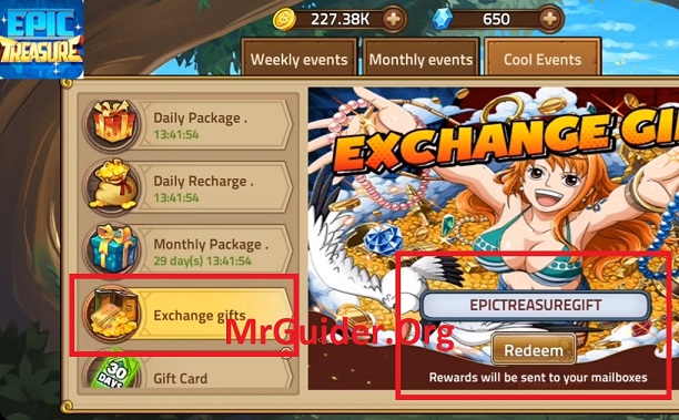 Redeem Now !! Free 3 New Gift Code Epic Treasure - One Piece Android 