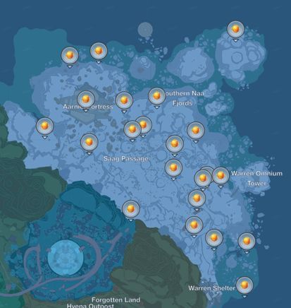 Tower of Fantasy: Black and Gold Nucleus locations on Astra