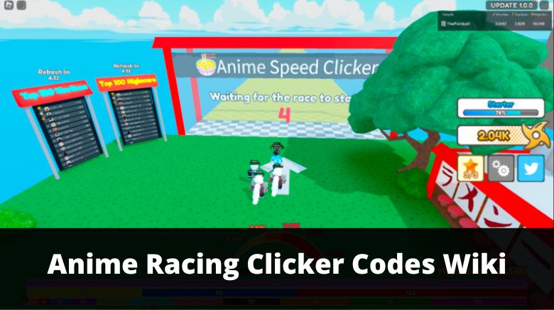 Anime Racing Clicker Codes July 2023