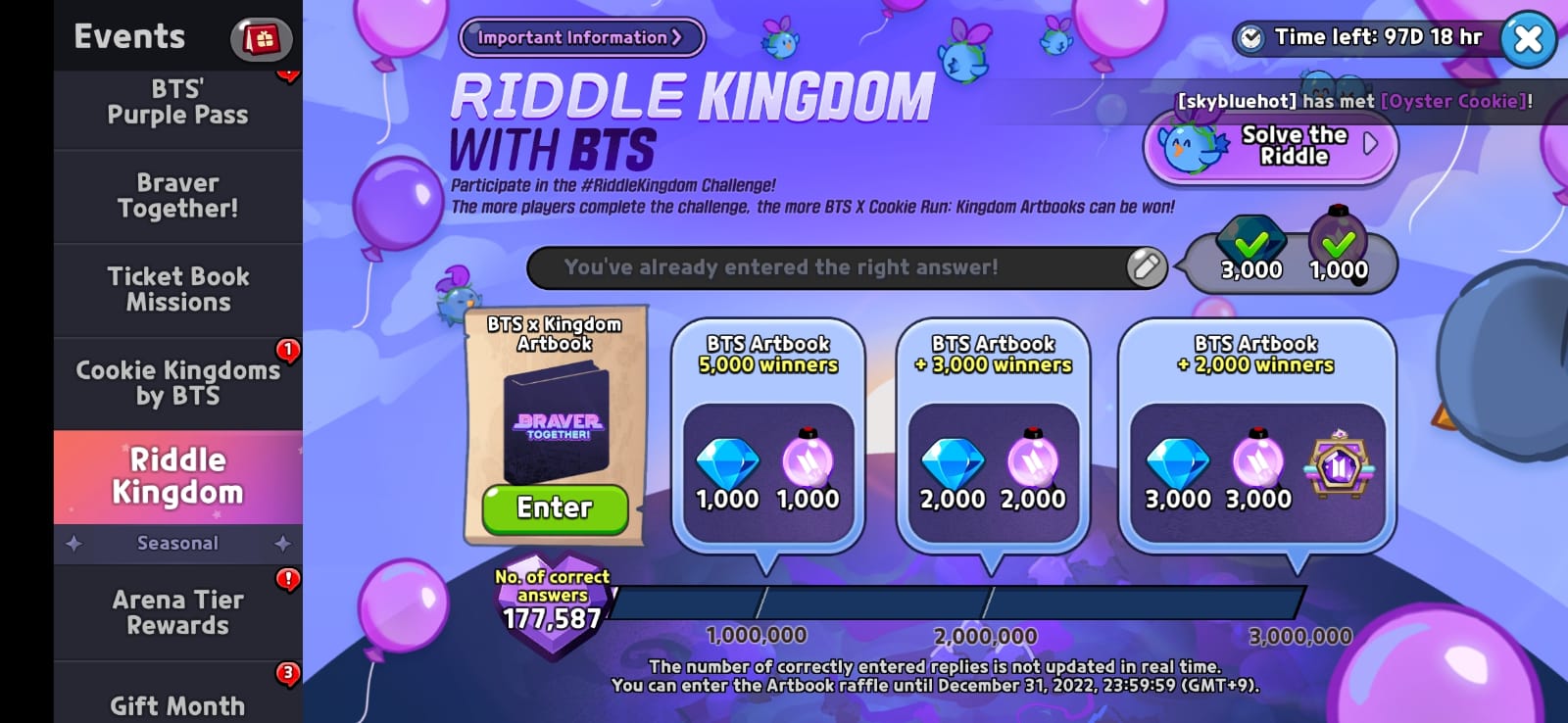 Cookie Run Kingdom BTS Riddle Answer - MrGuider