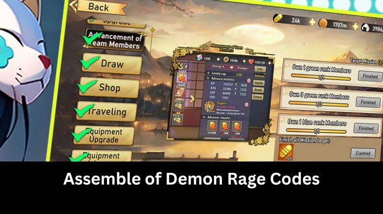 Assemble of Demon Rage Codes
